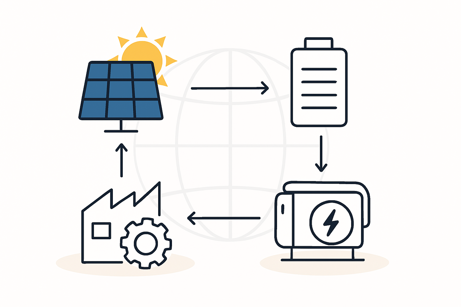 Hybrid solar manufacturing power system