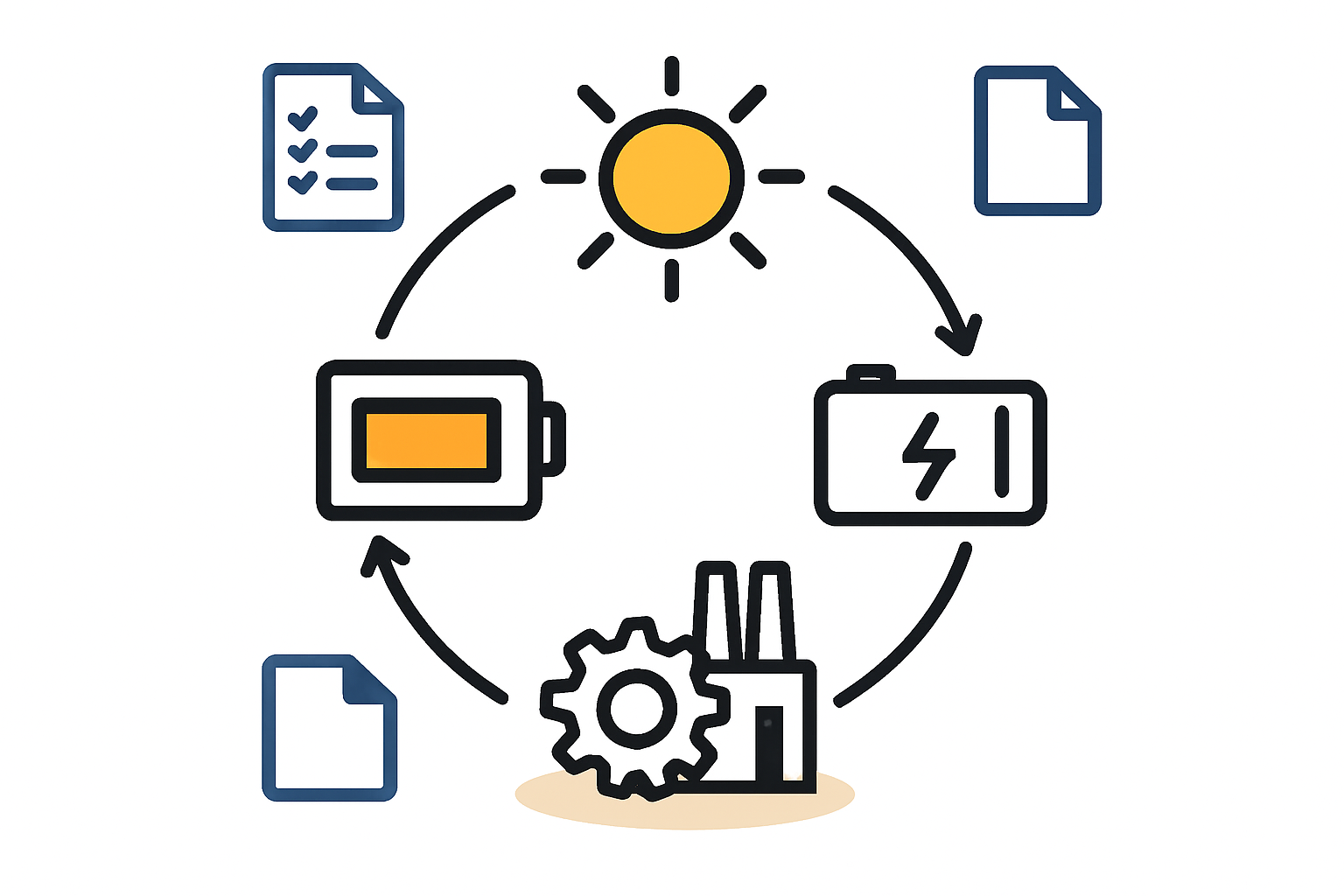 Solar manufacturing hybrid power system stability