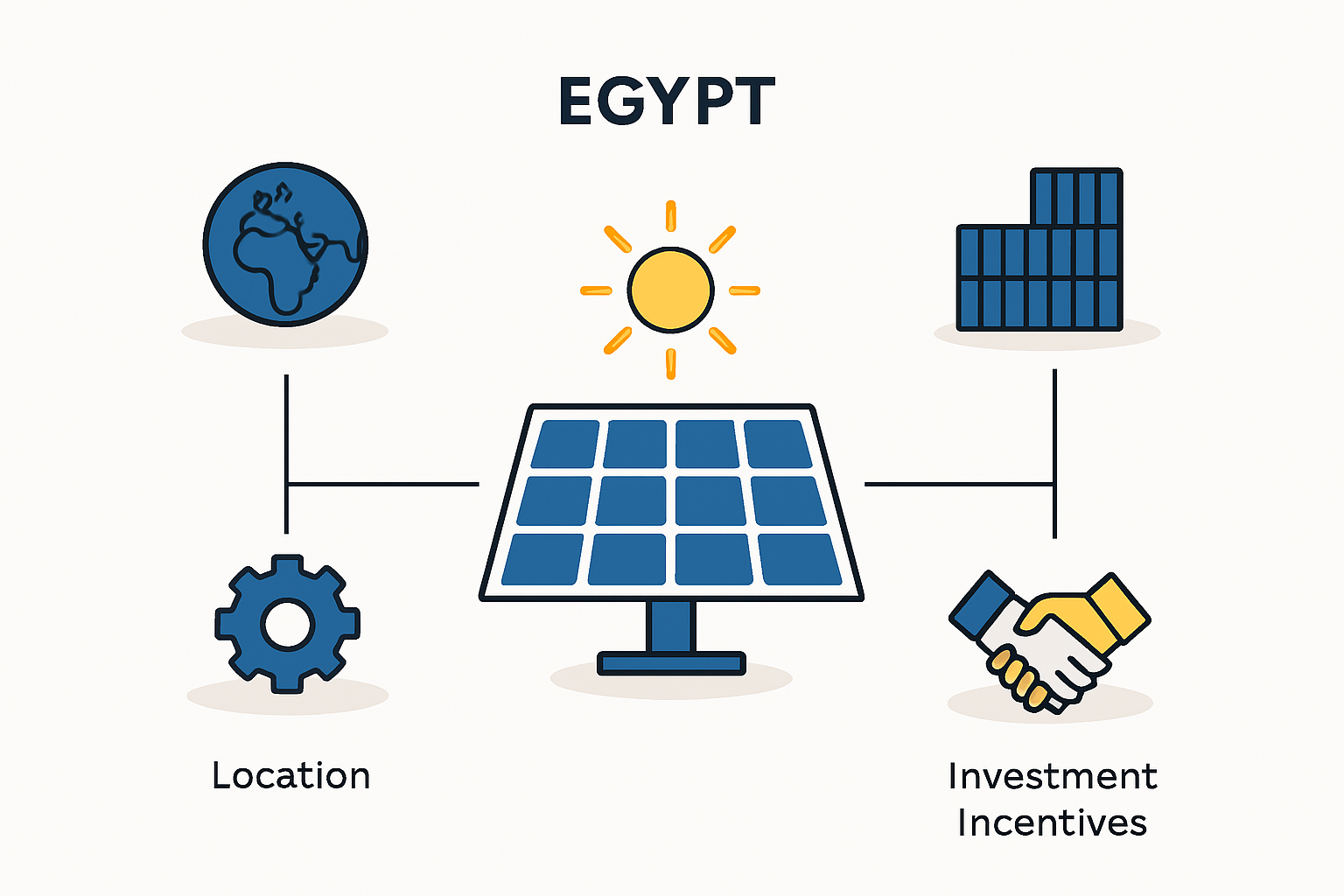 Map highlighting key industrial zones in Egypt like SCZONE and the New Administrative Capital.