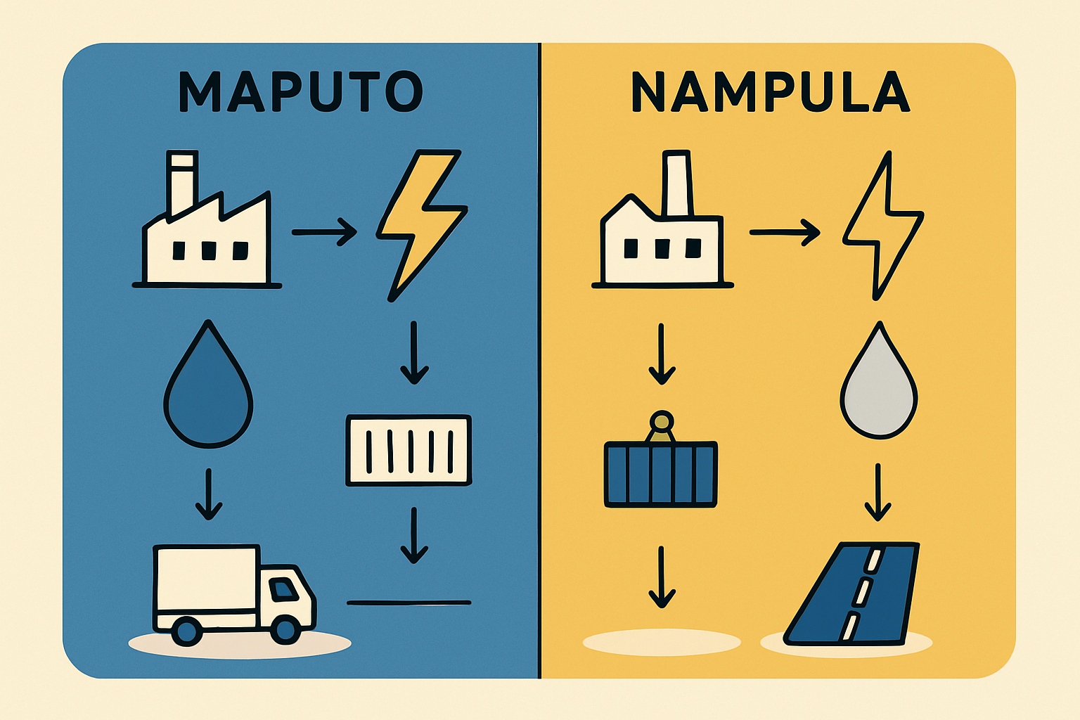 Photo of a well-maintained highway vs. a less-developed rural road to illustrate transport infrastructure differences