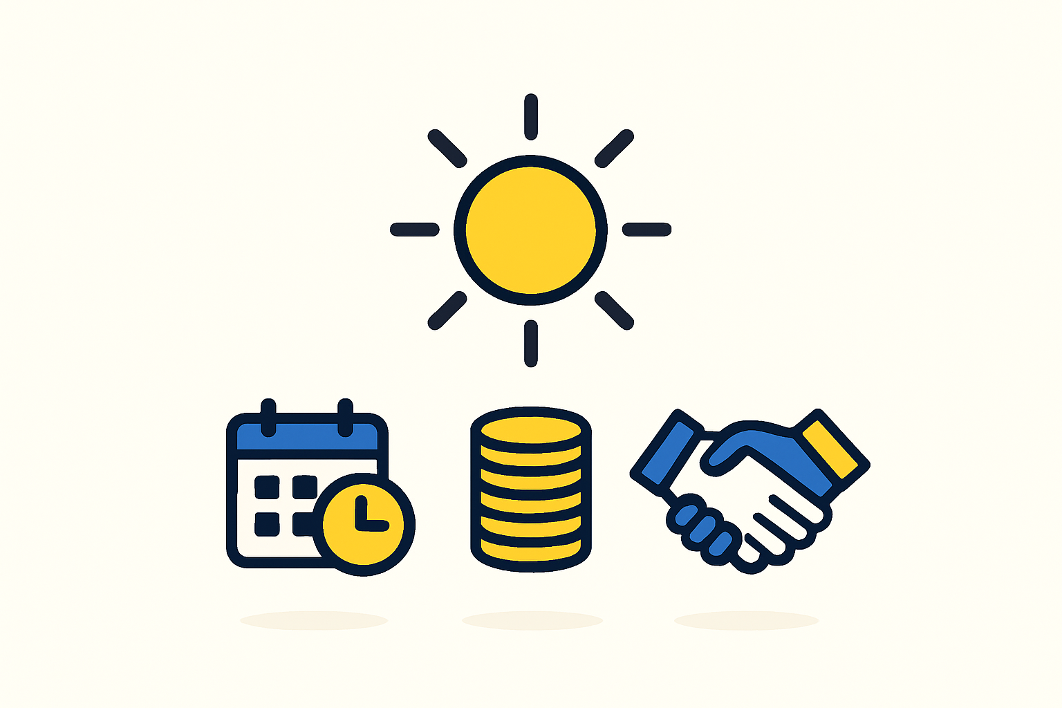 An infographic illustrating the cost difference between diesel-generated power and solar power over a 10-year period for a small business.