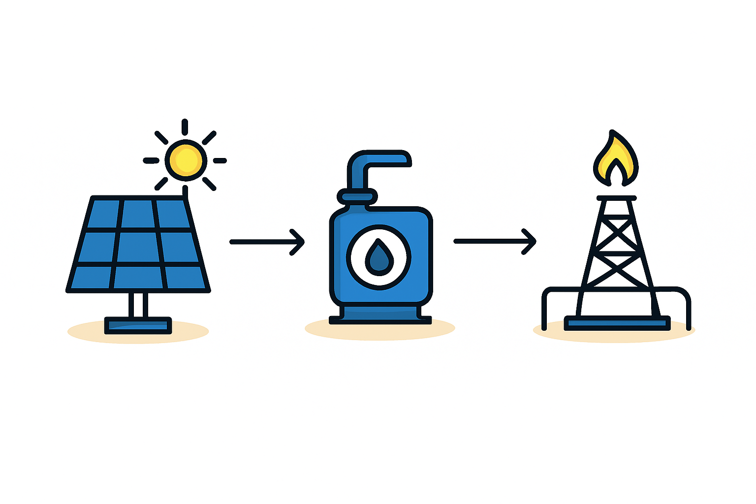 A side-by-side comparison diagram showing a traditional diesel water pump versus a solar-powered water pump, highlighting fuel costs vs. initial investment.