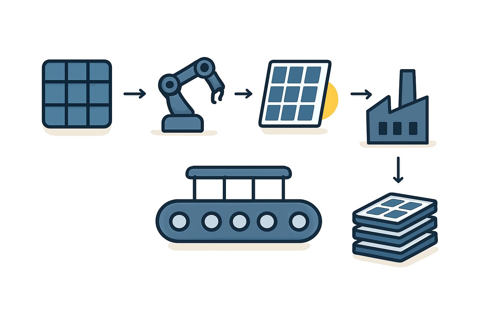 Solar module assembly line