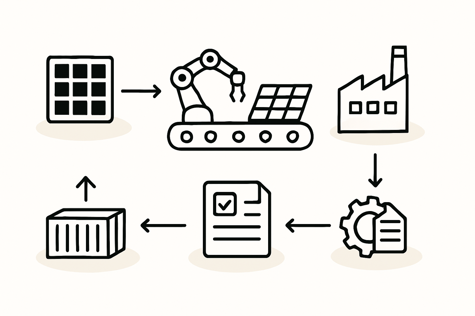An infographic showing the cost breakdown of a typical off-grid solar project, with a large slice for imported module logistics.