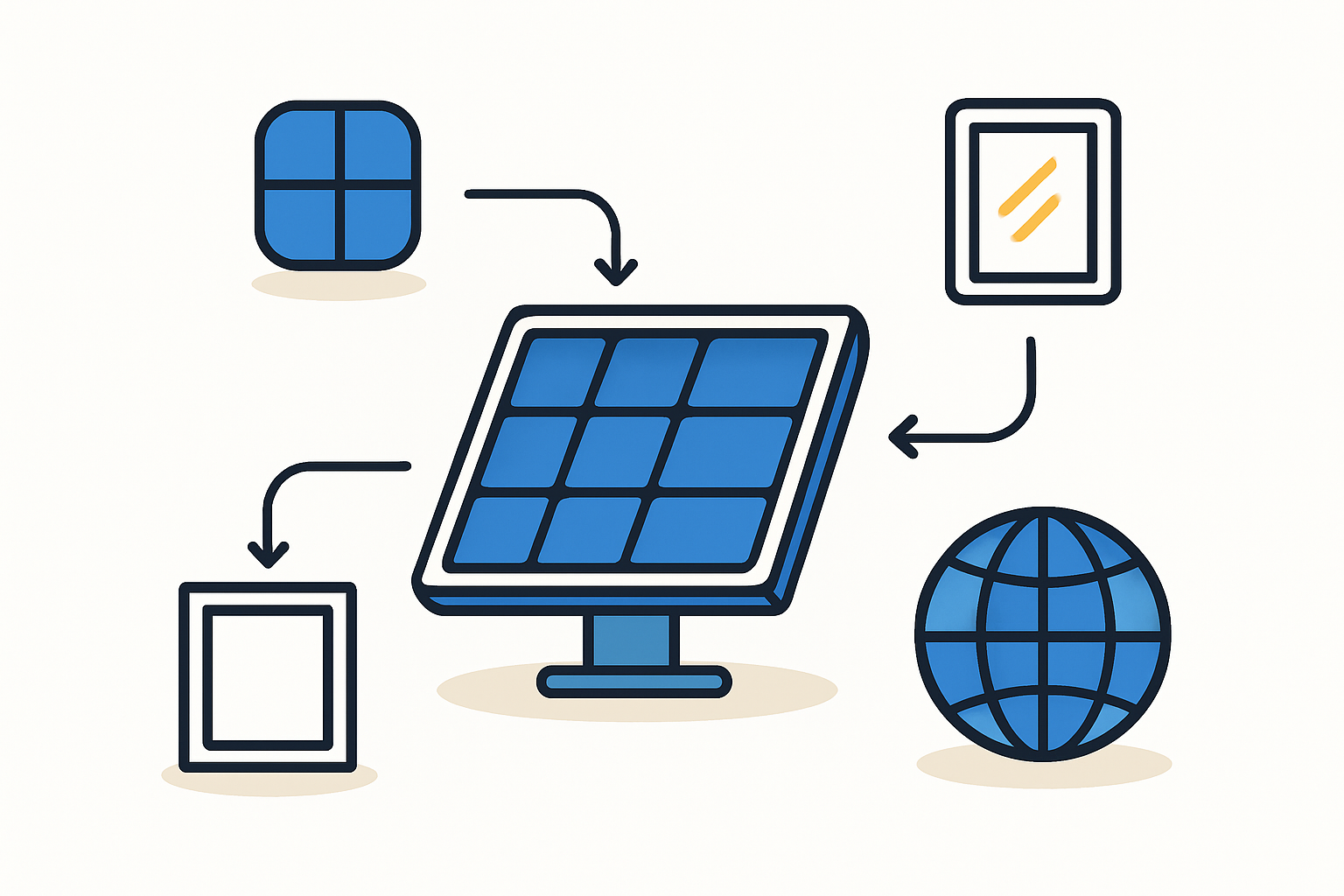 Visualizing the supply chain: Key material routes from regional suppliers to a solar module factory in Thailand.