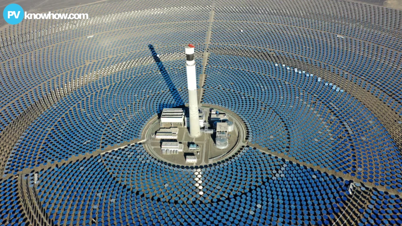 aerial image of a large solar power plant